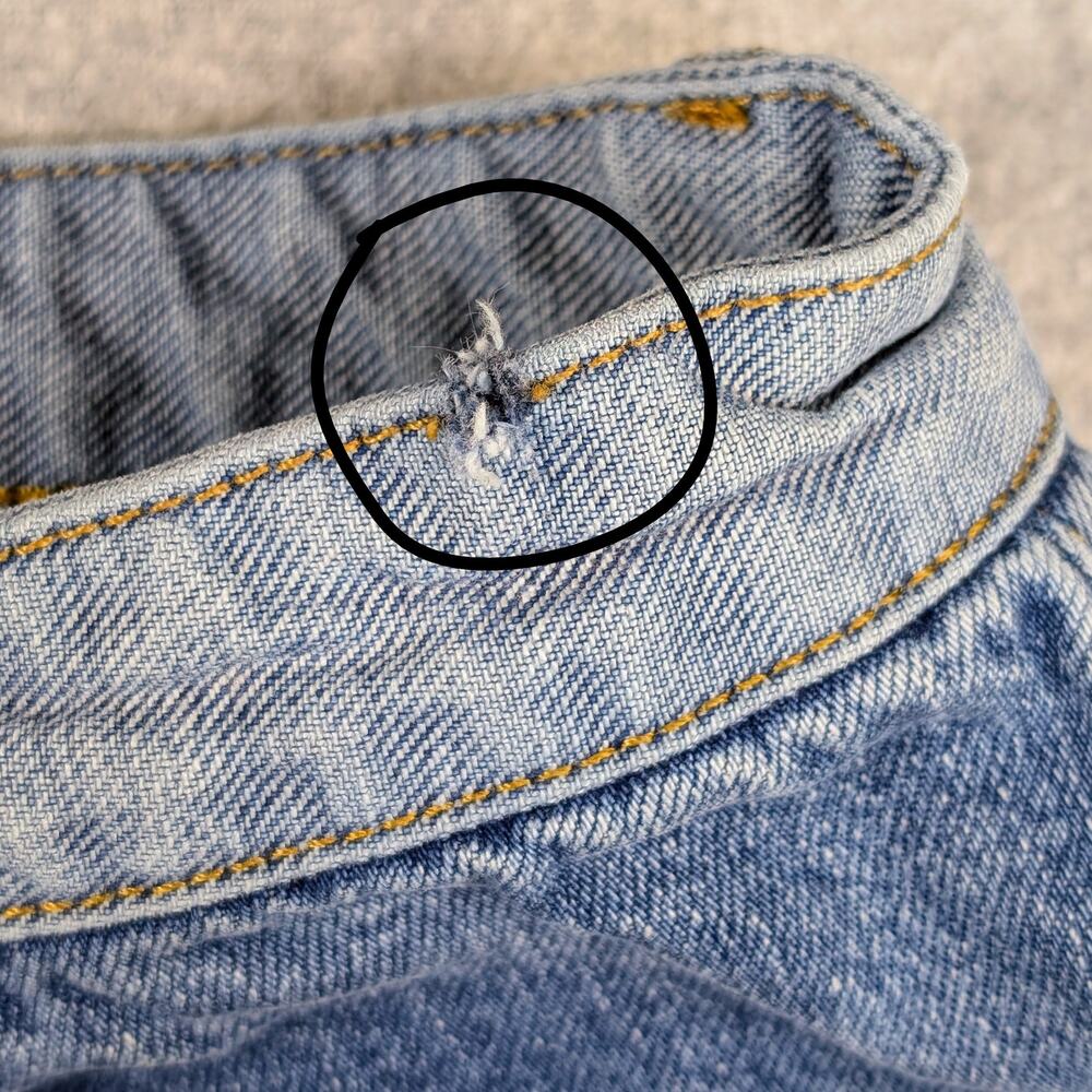 River Island Denim Shorts UK 16 (US 12) Button Fly Colorblock Y2K Festival - Picture 4 of 11